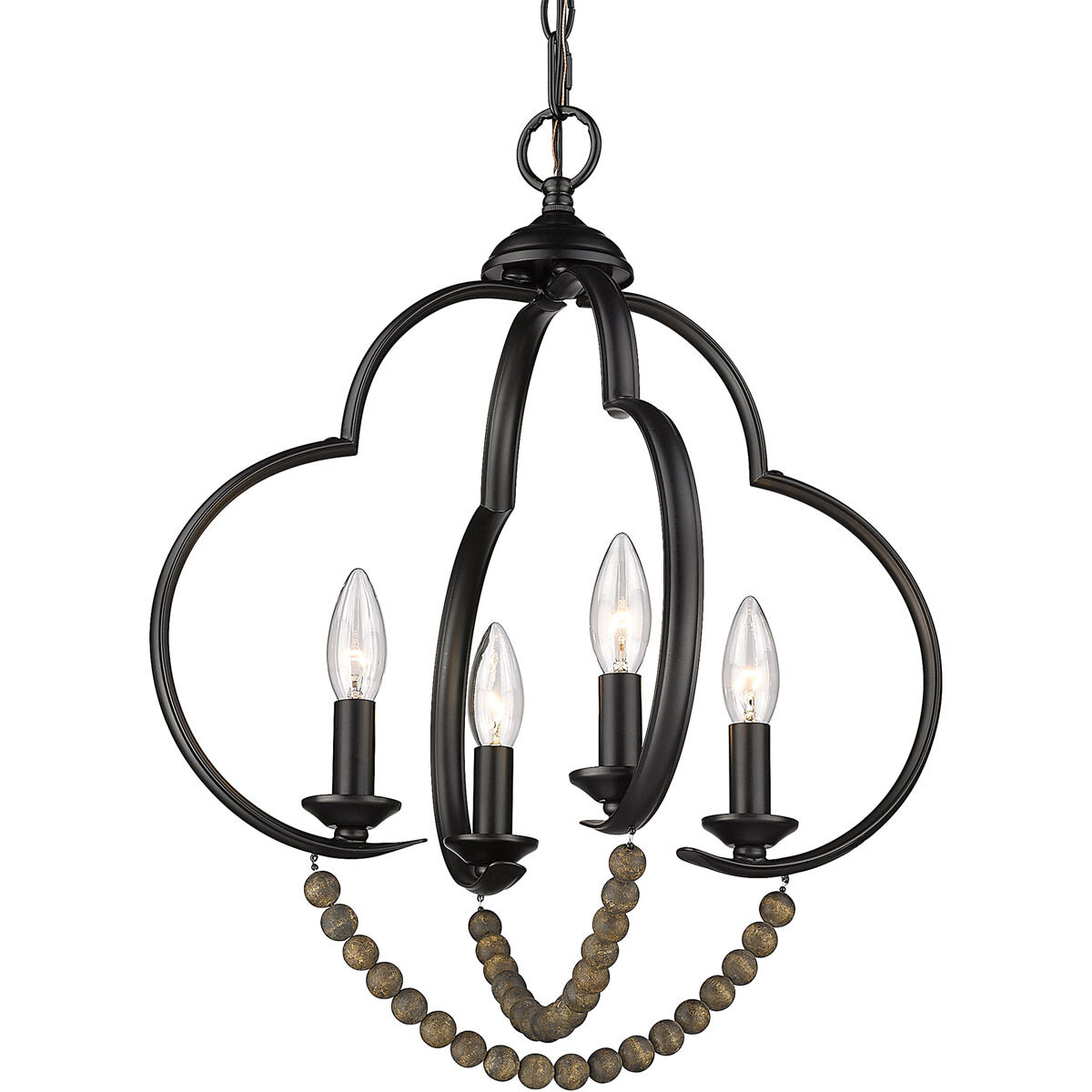Flori 4 Light 17 inch Matte Black Pendant Ceiling Light